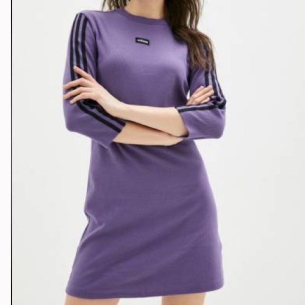 Adidas moment purple 3/4 sleeve dress size medium